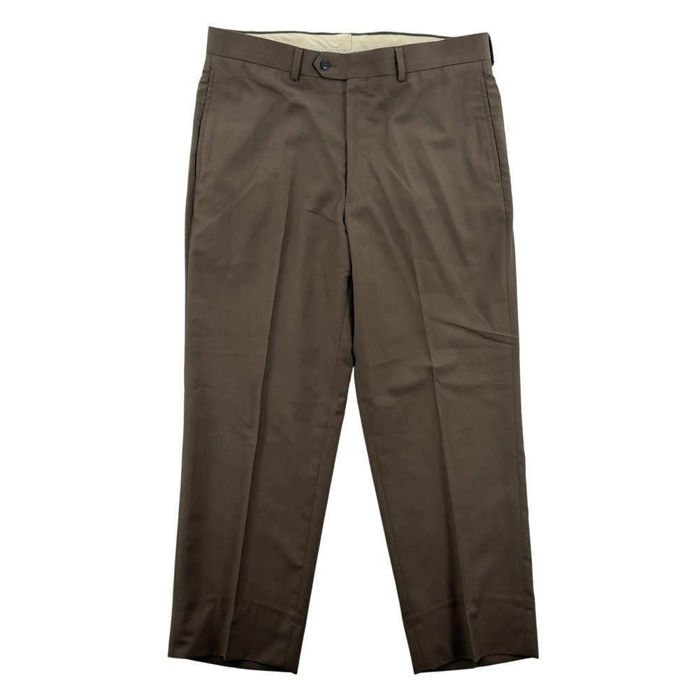 Joseph & Feiss‎ Pants Mens 34x30 Brown Dress Trousers Flat Front Slacks Business